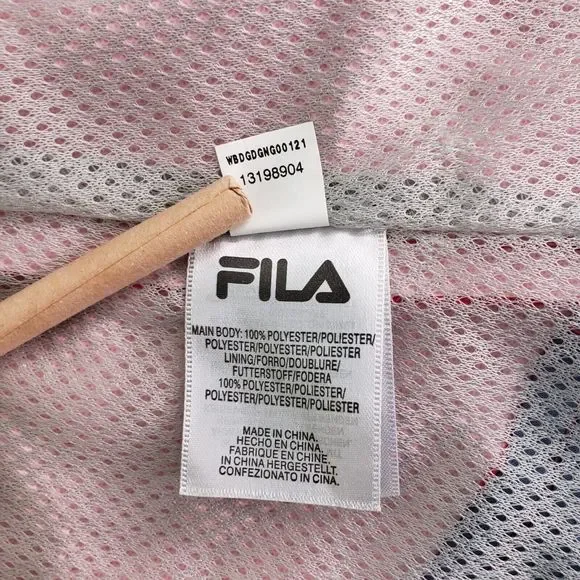 NWOT Fila Women's S Pink Purple Hooded Windbreaker Full Zip Jacket 3 Zip Pocket - Picture 6 of 11